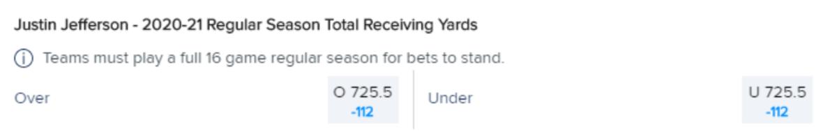 Odds courtesy of FanDuel